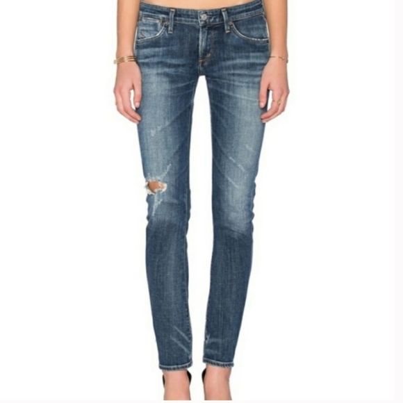Agolde Denim - A Gold E Chloe Low Rise Distressed Skinny Jean Women size 29